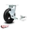 Service Caster 6 Inch Rubber on Steel Caster with Roller Bearing and Brake/Swivel Lock SCC SCC-30CS620-RSR-TLB-BSL - alternate 2
